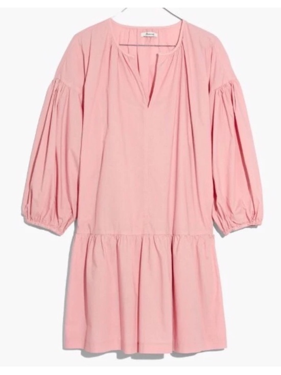 Madewell Dresses & Skirts - Madewell Cotton Mini Dress V Neck Pink